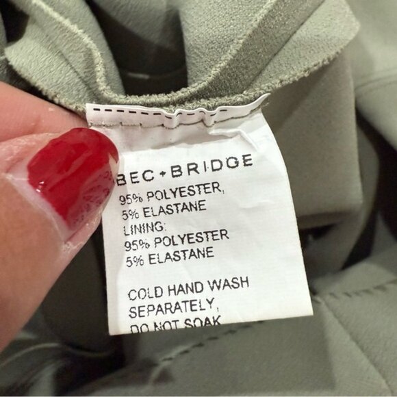 Bec & Bridge Dress Karina Strapless Mini in Sage Green - Picture 7 of 7